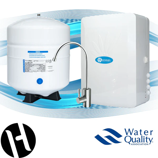 Hommix M800 Pumped 6 stage RO Under Sink Drinking Water Filter System with Alkaline Filter